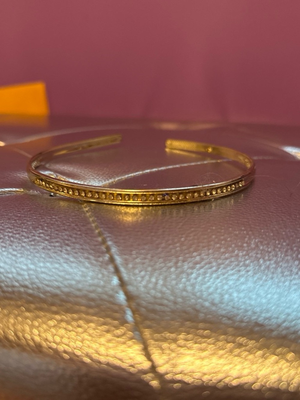 The Children's Place Gold Cuff Bracelet with Beaded Edge